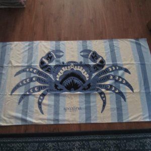 Spartina 449 Blue Crab Beach Towel--Huge 37"x70"--Thick and Beautiful--New